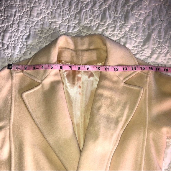 VINTAGE 100% CASHMERE COAT CREAM/TAN - Picture 9 of 16